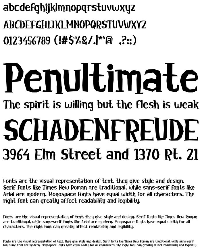 Image descriptive du font